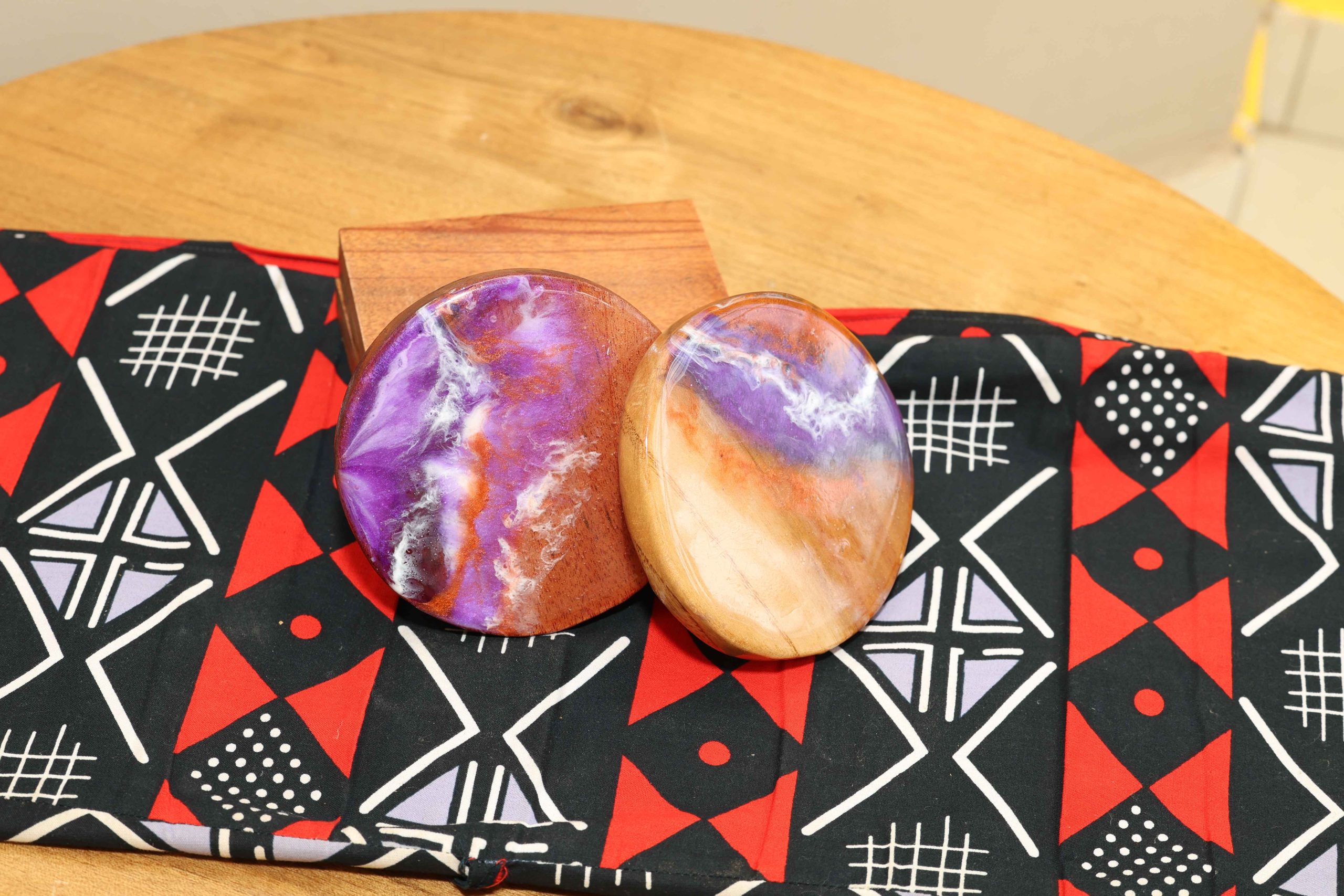 Timeless Timber: Teak, Mvule and Mahogany Hardwood Epoxy Coasters - Image 2