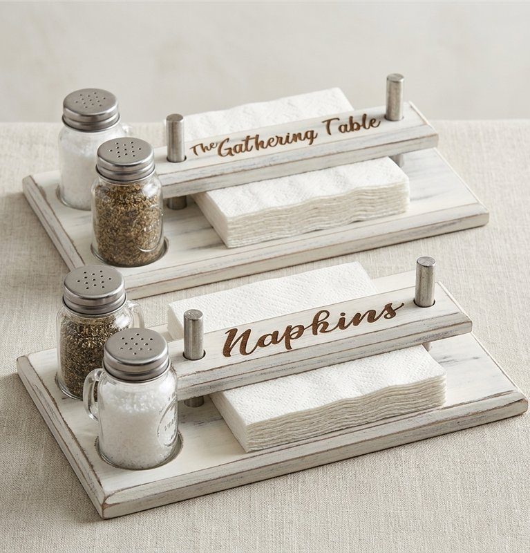 Elegant Solid Wood Napkin Holder