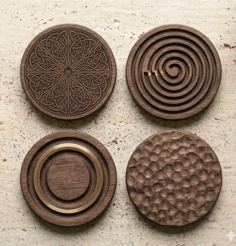 Laser Cut Wooden Table Coasters - Standard