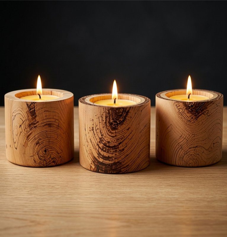 Wooden Candle Holder
