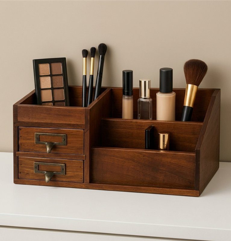 Wooden Make Up Organizer