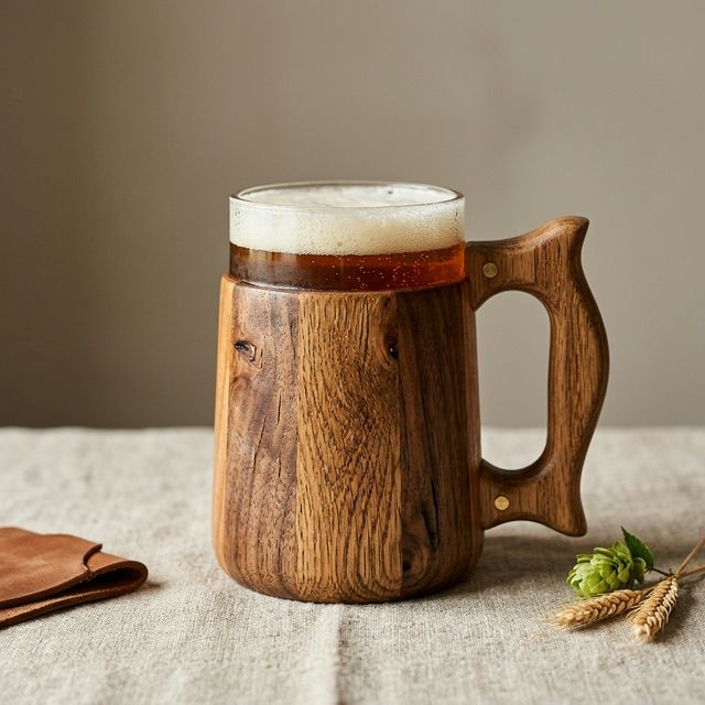 Wooden Beer Mug - 400ml